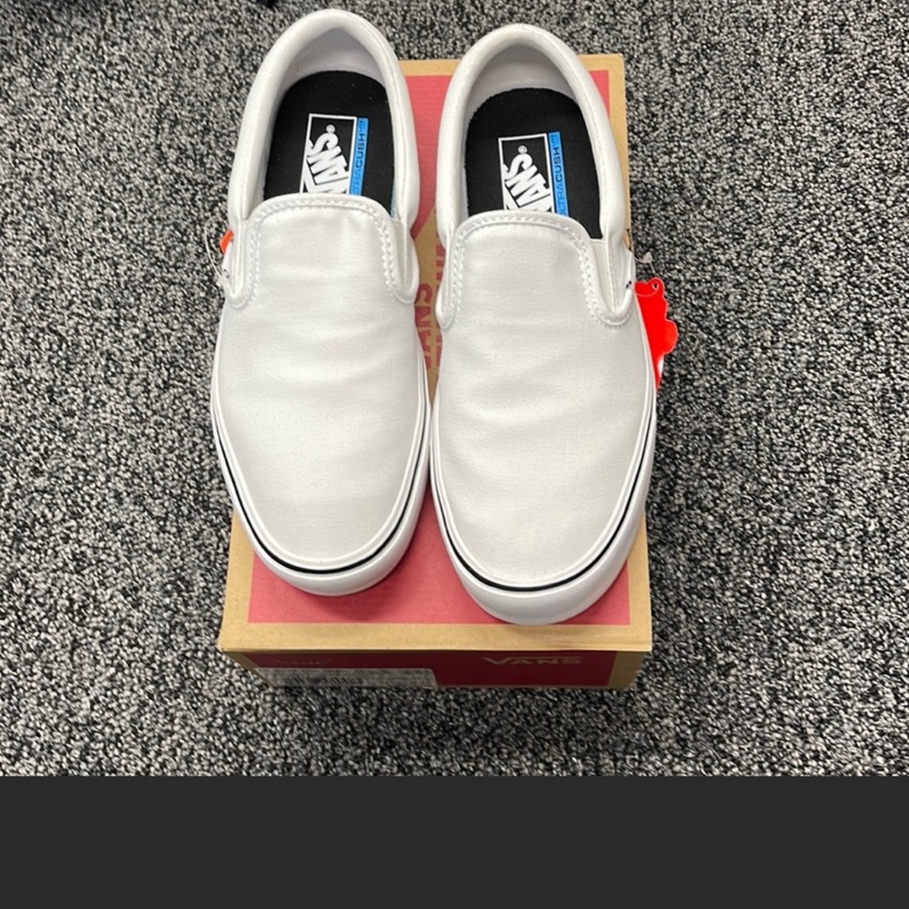 VANS white slip on Lite shoes